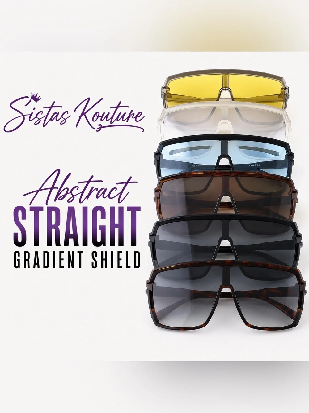 Abstract Straight Gradient Shield Sunglasses